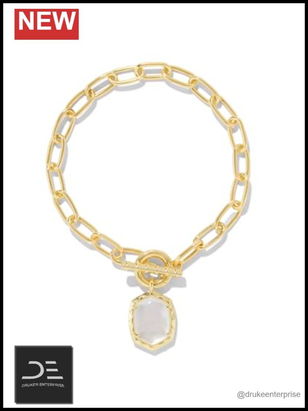 Kendra Scott Daphne Link Chain Bracelet Gold Plated Brass Toggle